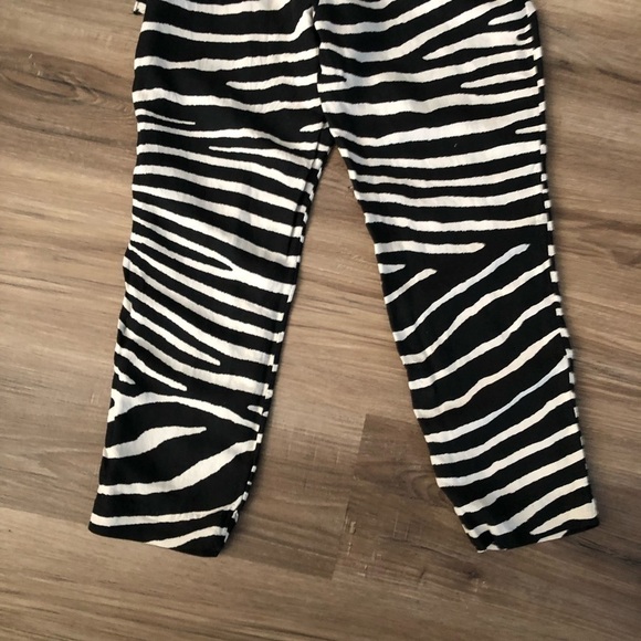 H&M Linen Blend Zebra Print Paper Bag Pants Women Size 2 - Picture 6 of 9